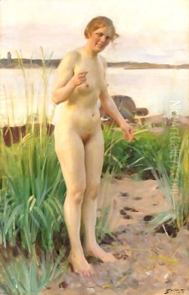 Smalandska (Girl From Smaland) Oil Painting by Anders Zorn