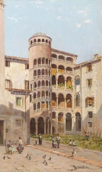 The Scala Boveri, Venice Oil Painting by Antonietta Brandeis