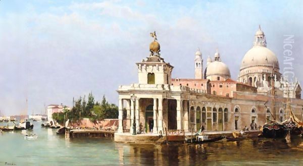 The Customs House And Santa Maria Della Salute, Venice Oil Painting by Antonietta Brandeis