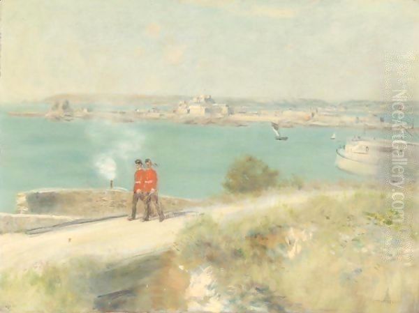 Deux Militaires A Jersey Oil Painting by Jean-Francois Raffaelli