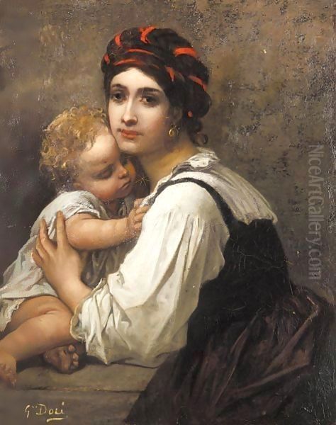 Mere Et Enfant Oil Painting by Gustave Dore