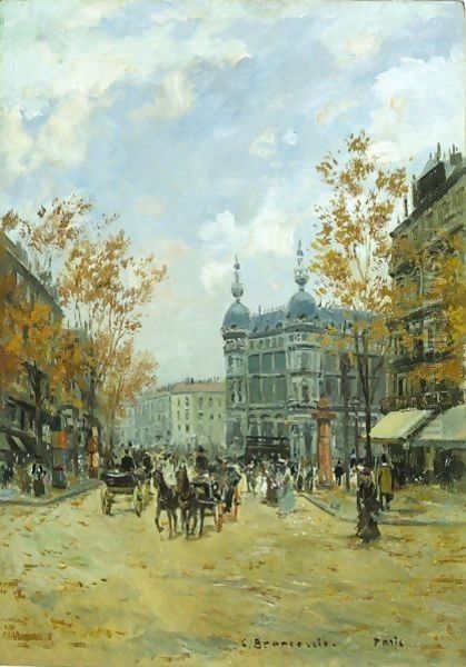 Parisian Street Oil Painting by Carlo Brancaccio