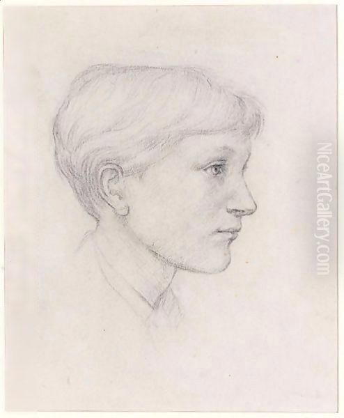 Portrait Of The Artist's Son Philip Oil Painting by Sir Edward Coley Burne-Jones