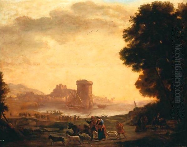 Paesaggio Con Pastori Oil Painting by Claude Lorrain (Gellee)