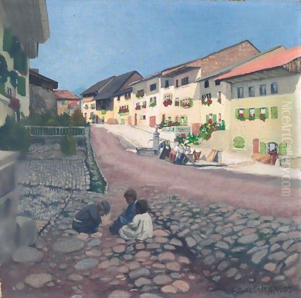 Rue De Gruyeres, 1905 Oil Painting by Felix Edouard Vallotton