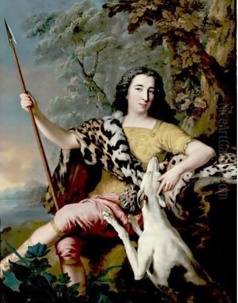 Portrait Of A Hunter Oil Painting by Jean-Marc Nattier