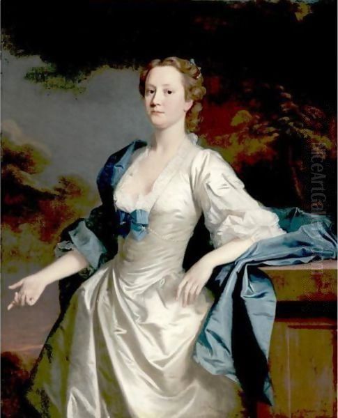 Portrait Of Mrs. Mary Wilbraham Oil Painting by Allan Ramsay