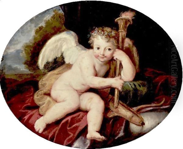 Cupid Oil Painting by Antoine Coypel