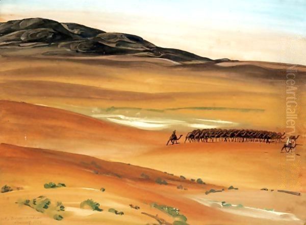 Caravan In The Sahara Oil Painting by Alexander Evgenievich Yakovlev