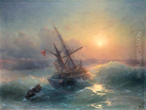 The Shipwreck 6 Oil Painting by Ivan Konstantinovich Aivazovsky