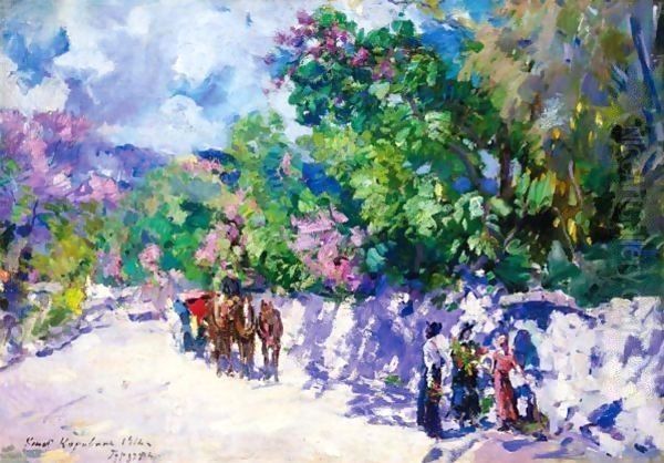 Gurzuf In Summer Oil Painting by Konstantin Alexeievitch Korovin