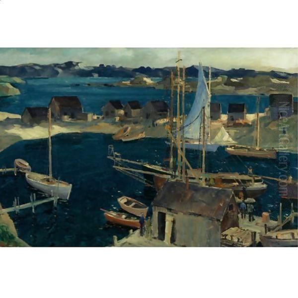 The Inner Harbor Oil Painting by Jonas Lie