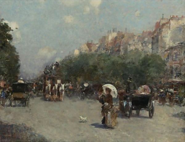 Paris Street Scene 2 Oil Painting by Frederick Childe Hassam