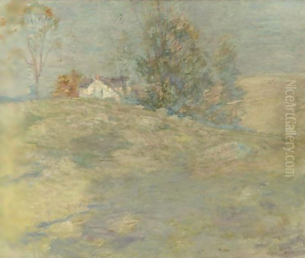 Golden Landscape Oil Painting by John Henry Twachtman