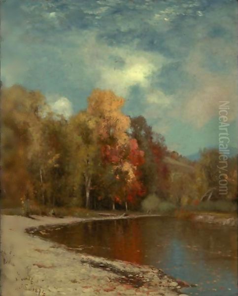 Autumn Leaves Oil Painting by Jervis McEntee