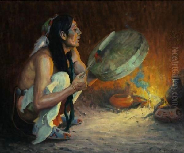 The Chant (The Tom Tom) Oil Painting by Eanger Irving Couse