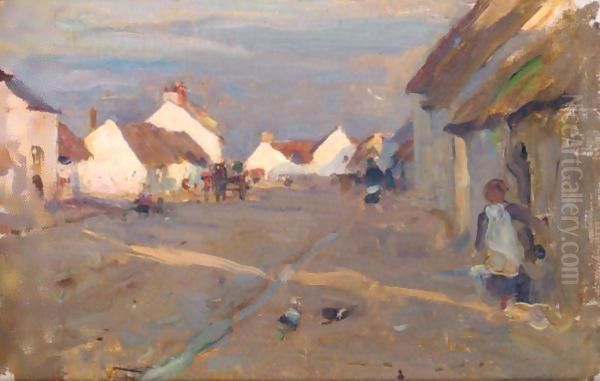 Rush Village Oil Painting by Walter Frederick Osborne