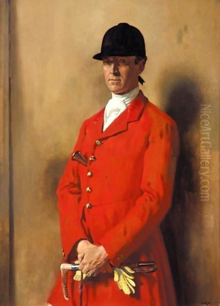 Portrait Of Captain Marshall Roberts, Master Of The South Notts Foxhounds Oil Painting by Sir William Newenham Montague Orpen