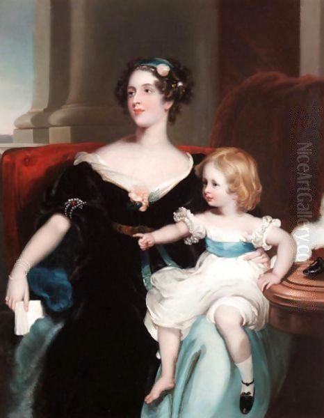 Portrait Of Harriet, Countess Gower (1806-68) And Her Daughter, Elizabeth Georgiana, Later Duchess Of Argyll (1824-78) Oil Painting by Sir Thomas Lawrence