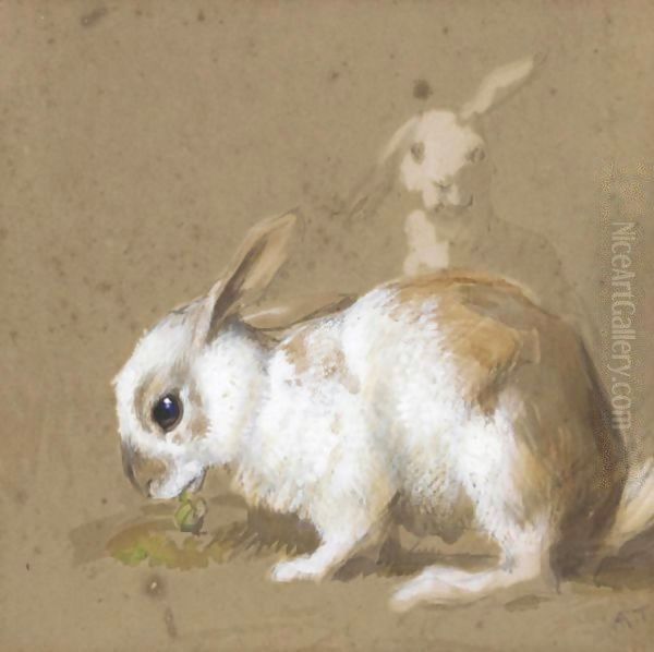 Rabbits Oil Painting by Archibald Thorburn