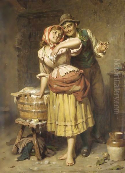 Soft Soap Oil Painting by Edwin Thomas Roberts