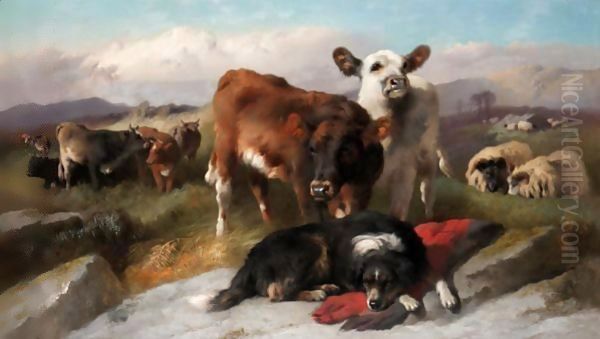 The Herdsman's Dog Oil Painting by George W. Horlor