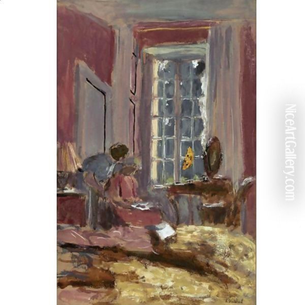 Madame Hessel Dans Sa Chambre Des Clayes Oil Painting by Jean-Edouard Vuillard