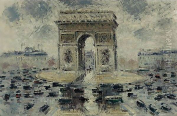 La Place De L'Etoile Oil Painting by Gustave Loiseau