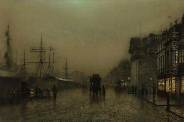 Salthouse Docks, Liverpool Oil Painting by John Atkinson Grimshaw