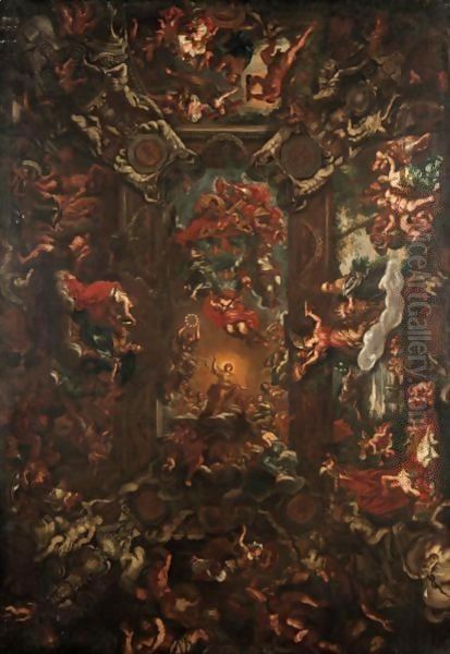 The Triumph Of Divine Providence Oil Painting by Pietro Da Cortona (Barrettini)