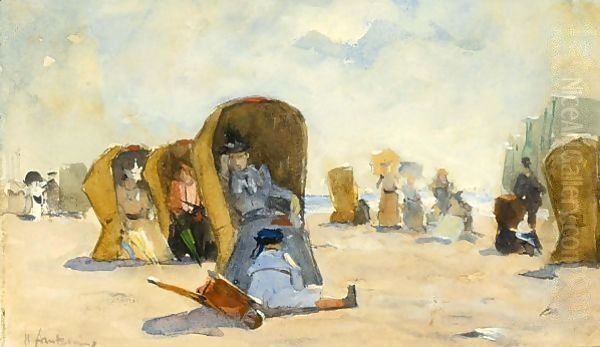 A Day At The Beach Oil Painting by Floris Arntzenius