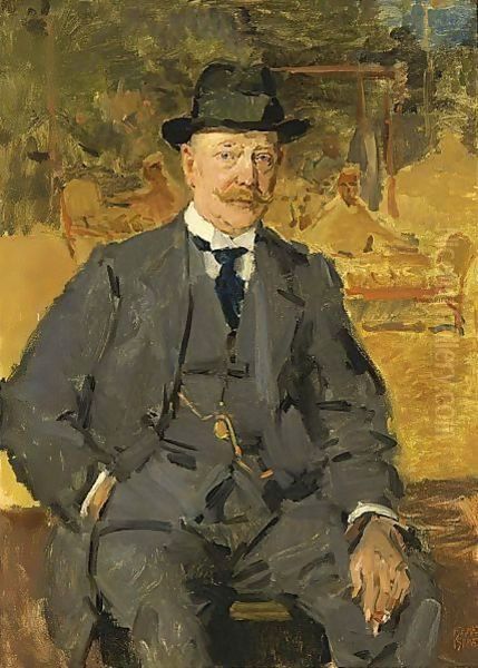 A Portrait Of The Art Dealer J. Slagmulder Oil Painting by Isaac Israels