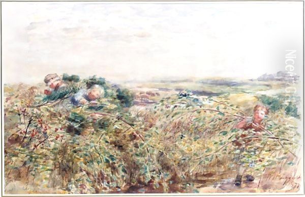 Gatherering Brambles Oil Painting by William McTaggart