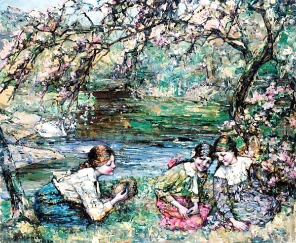 The Bird's Nest Oil Painting by Edward Atkinson Hornel