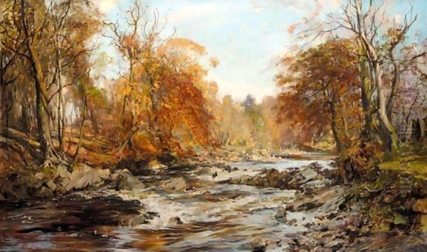 Falls Of Leny, Trossachs Oil Painting by Archibald Kay