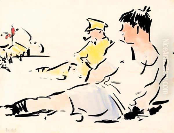 Football Oil Painting by Francis Campbell Boileau Cadell