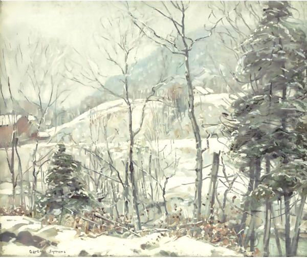 New England Winter Oil Painting by George Gardner Symons