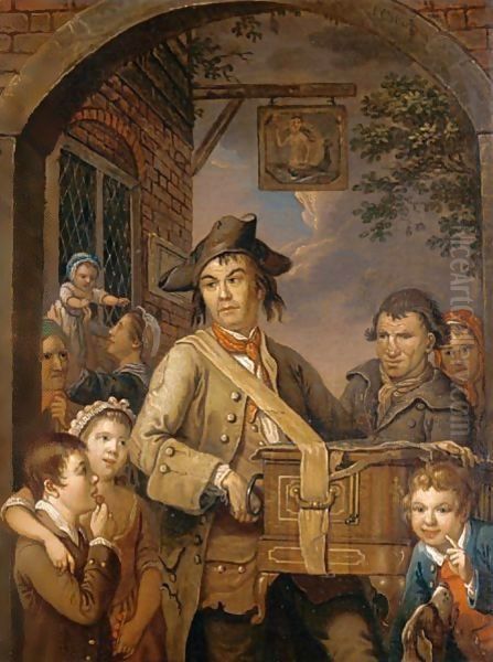 The Hurdy Gurdy Player Oil Painting by John Collet