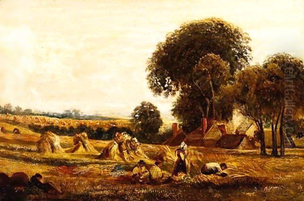 Harvesters In A Field Oil Painting by Peter de Wint