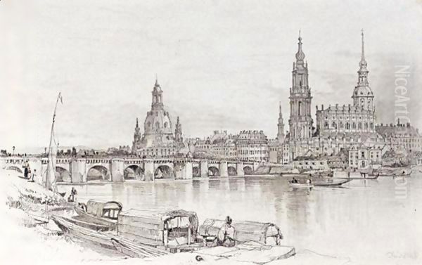 View Of Dresden Oil Painting by Samuel Prout