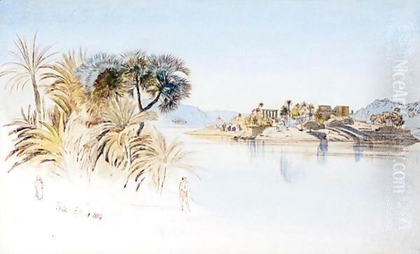 View Of Philae Oil Painting by Edward Lear