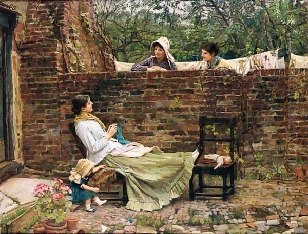 Gossip Oil Painting by John William Waterhouse