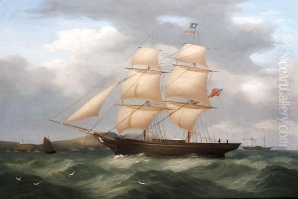 Shipping Off The Coast, Possibly Dublin Bay Oil Painting by George Mounsey Wheatley Atkinson