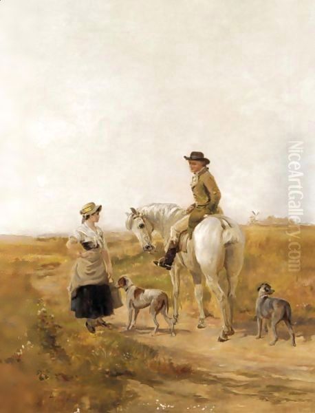 The Huntsman And The Miller's Daughter Oil Painting by Heywood Hardy