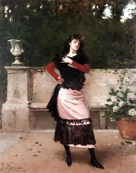 Manola (Spanish Lady) Oil Painting by Francisco Miralles Galup