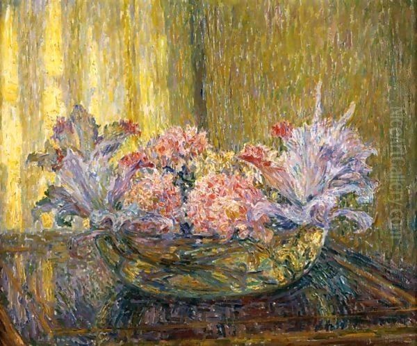 Bouquet De Fleurs Oil Painting by Henri Eugene Augustin Le Sidaner