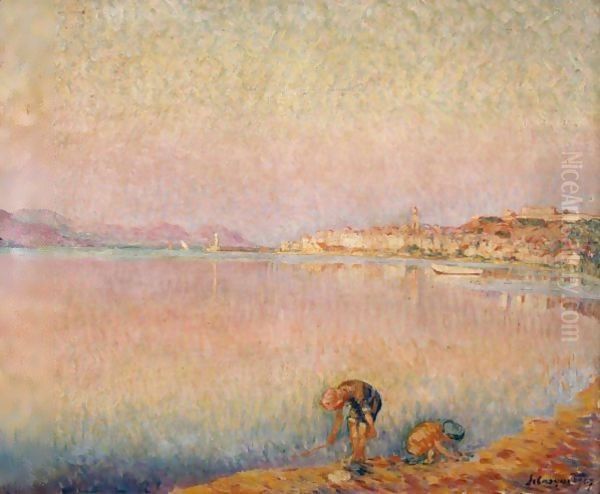 Deux Enfants Au Bord De L'Eau Oil Painting by Henri Lebasque