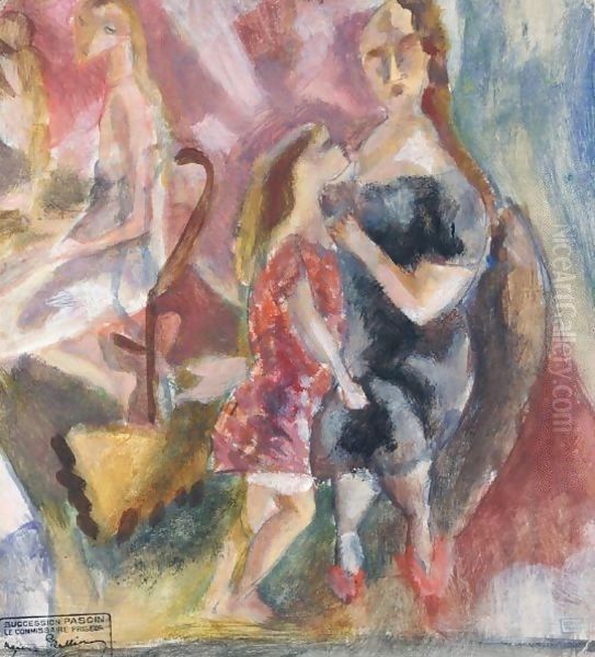 Le Bar Oil Painting by Jules Pascin