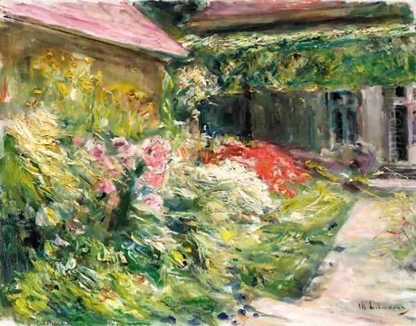 Blumenstauden Am Gartnerhauschen Nach Nordosten (Flowers By The House Of The Gardener, Northeast) Oil Painting by Max Liebermann