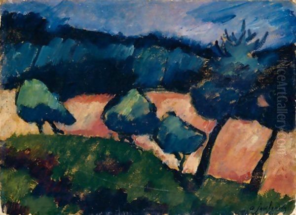 Baume Und Dunen In Prerow (Trees And Dunes In Prerow) Oil Painting by Alexei Jawlensky